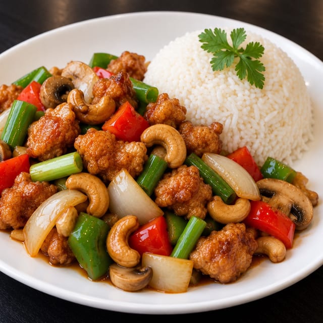 RJ 4. Crispy Chicken Cashew Vegan.